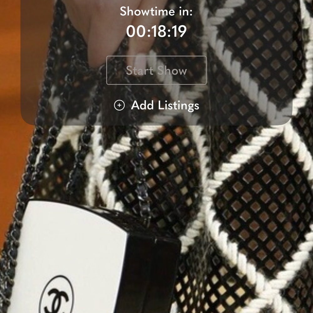 CHANEL Black and White Mesh Bag